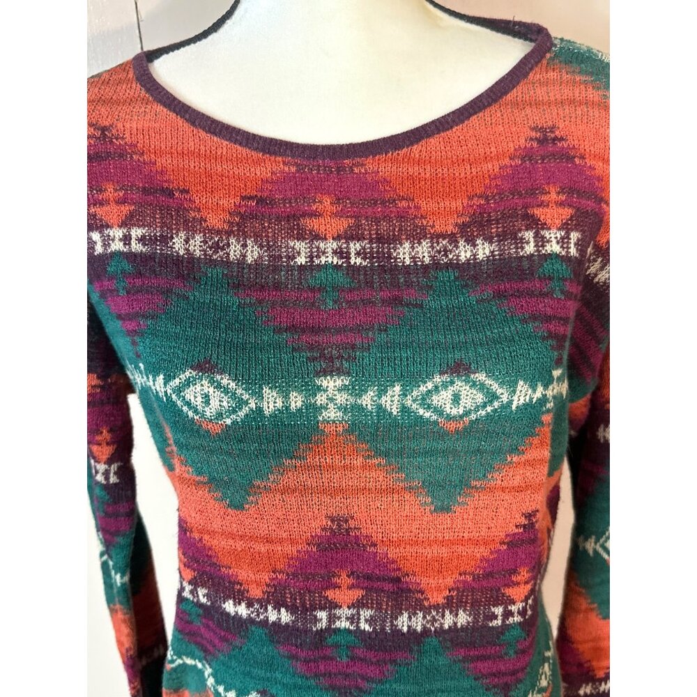 Coastal Boho Cowgirl Denim & Supply LRL Top Pullover Sweater Medium Ramie Blend - Picture 3 of 11